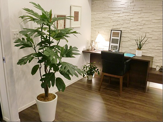 住宅展示場、マンションに植物の設置例